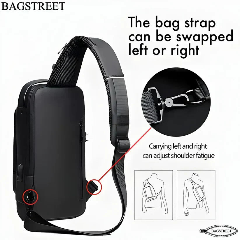 Chest Bag Multi function Cross-body Sport Running Travel Sling Pack Anti-theft For Men