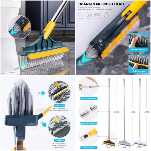 2 In 1 Floor Cleaning Brush Bathroom With 120° Rotatable