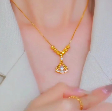 24K Gold Plated Fan Necklace